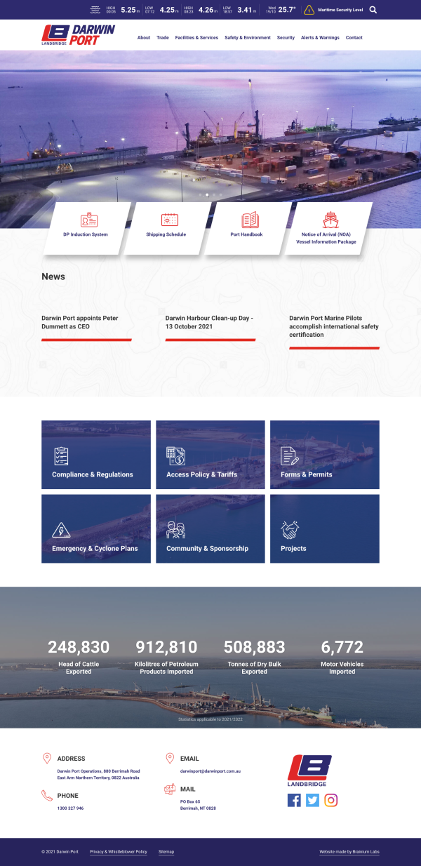 Darwin Port Homepage
