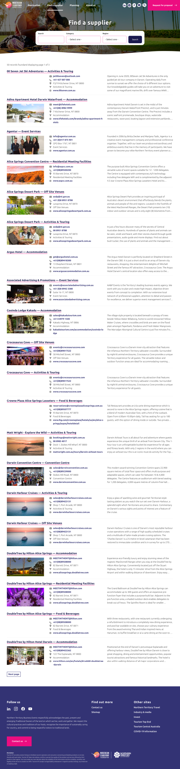 Find a Supplier page