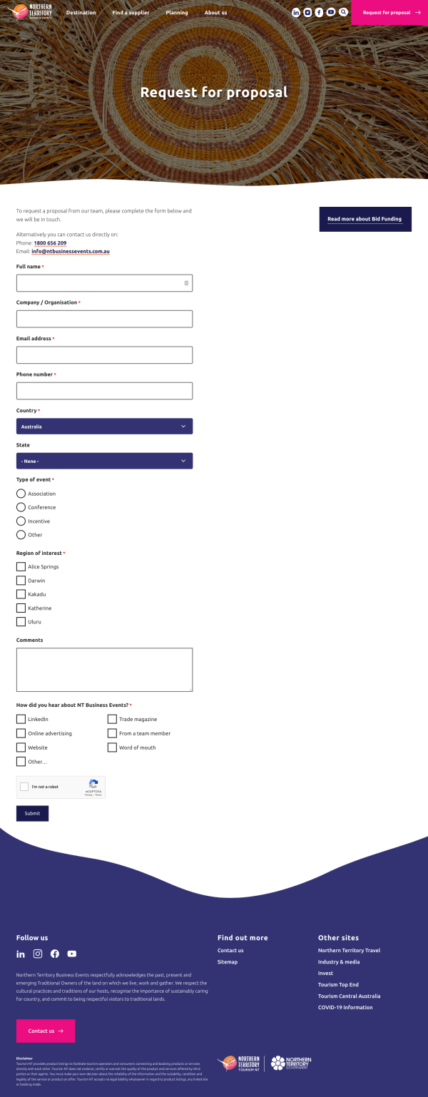 Request Proposal page