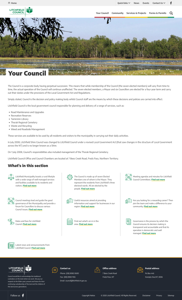 Your Council landing page