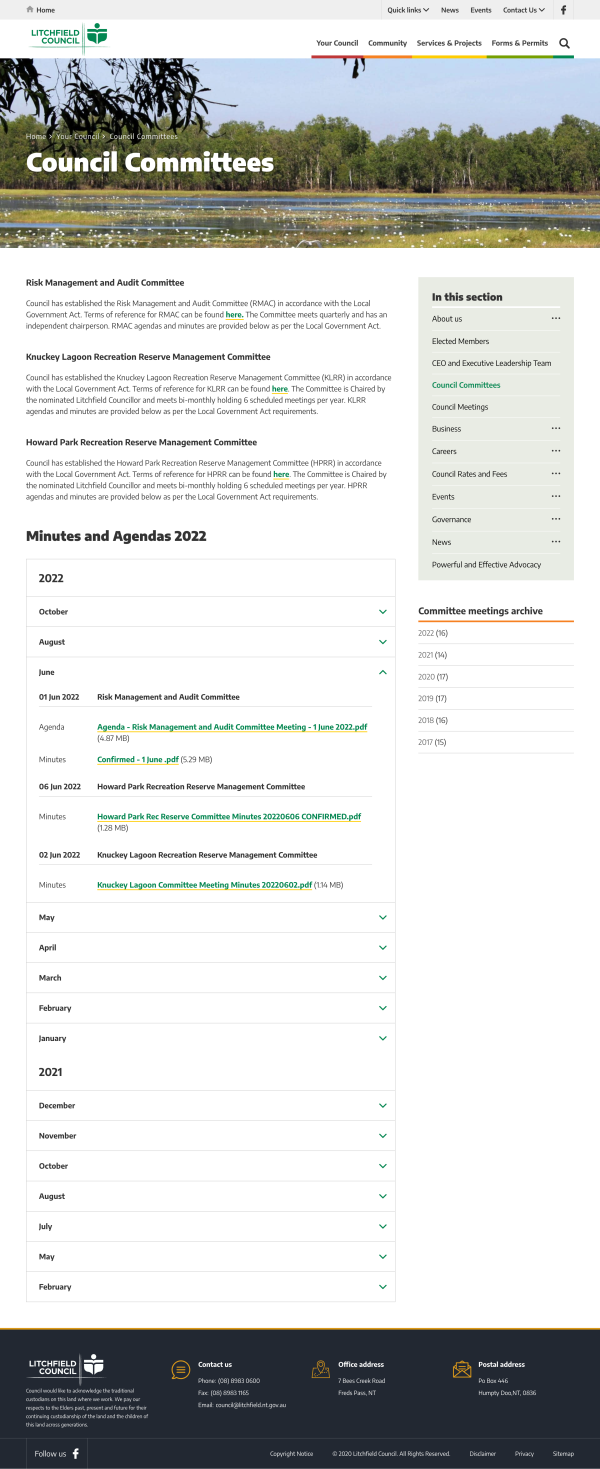 Council Committee page