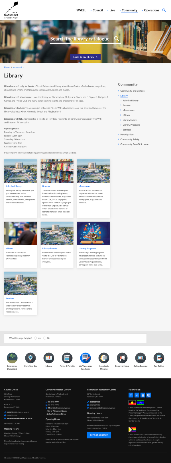 Community Library page