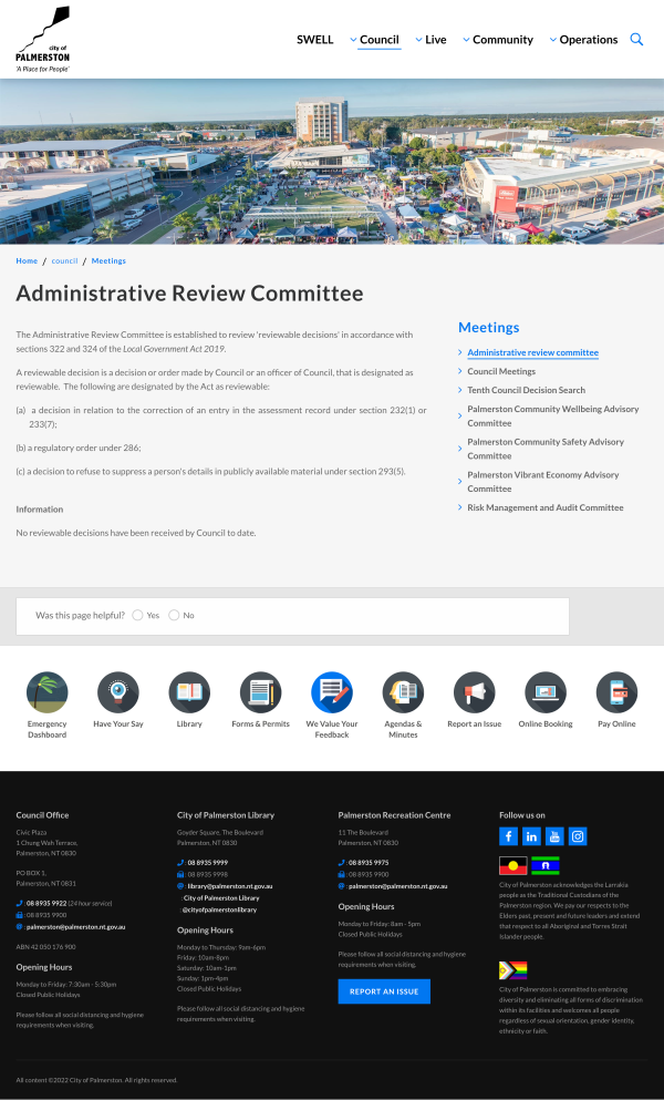 Council Meeting page