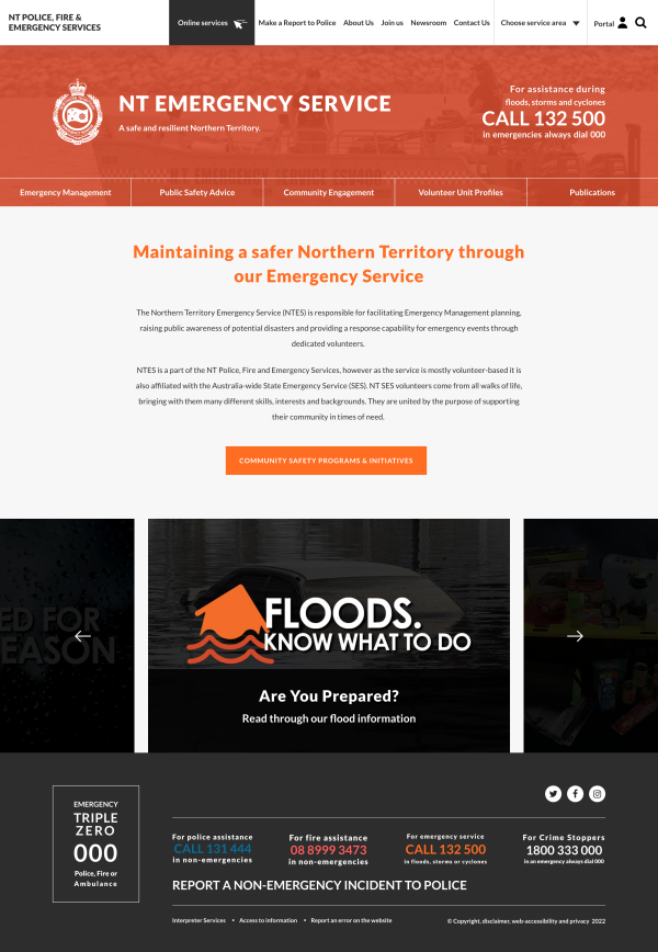 Emergency Service content page