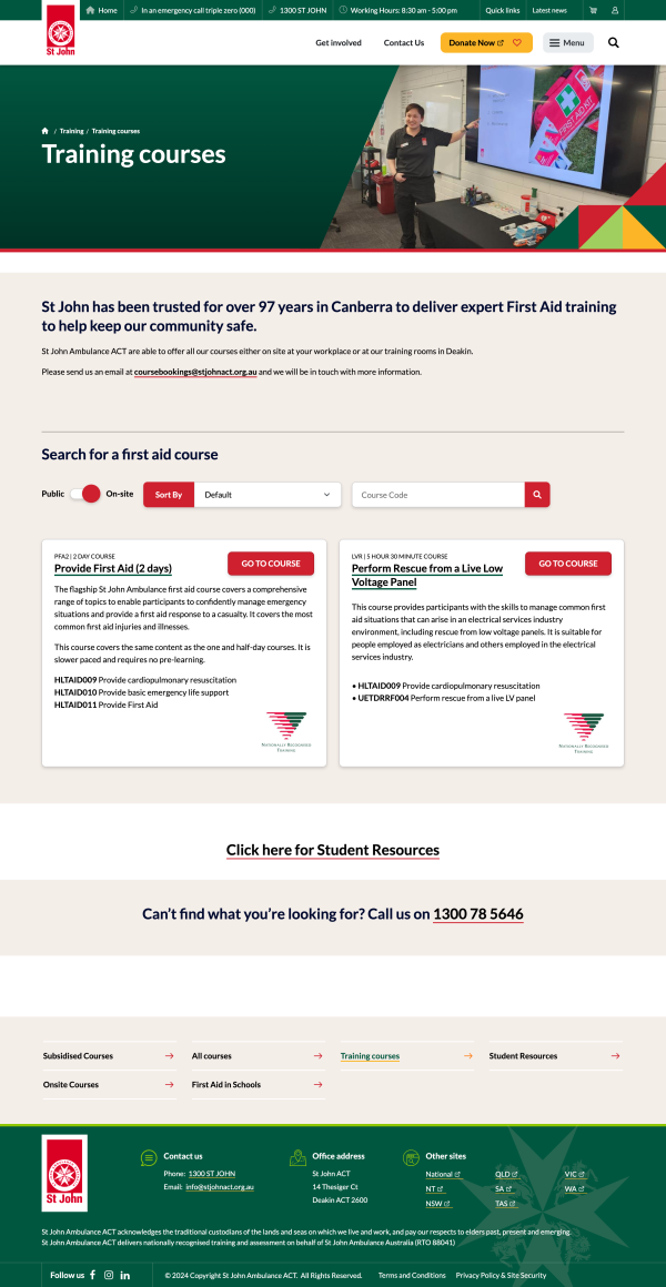 St John Ambulance Training Course