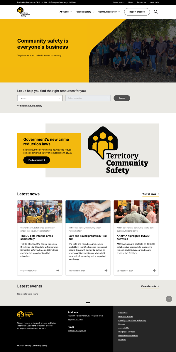 Territory Community Safety Home