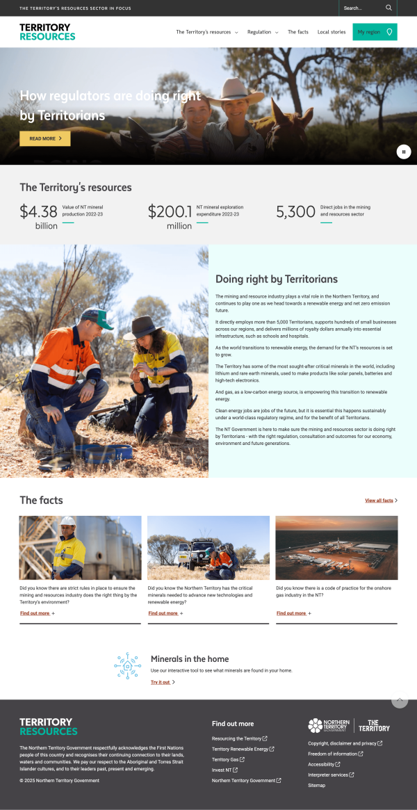 Territory Resources Homepage